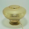 ancienne lampe art deco globe en verre granite jaune et or socle en laiton