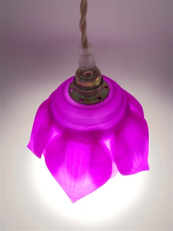 lampe baladeuse fleur fuchsia impression 3D rose