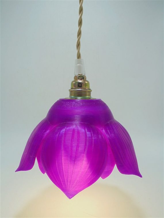 lampe baladeuse fleur fuchsia impression 3D rose