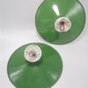 paire d appliques en tole emaillee verte