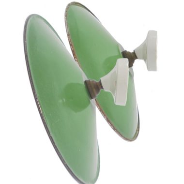 paire d appliques en tole emaillee verte