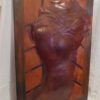 grand tableau en cuir femme nue en relief