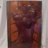 grand tableau en cuir femme nue en relief