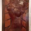 grand tableau en cuir femme nue en relief