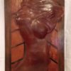 grand tableau en cuir femme nue en relief