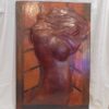 grand tableau en cuir femme nue en relief