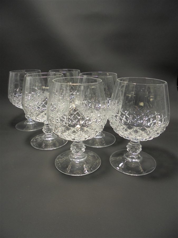 6 verres à cognac en cristal