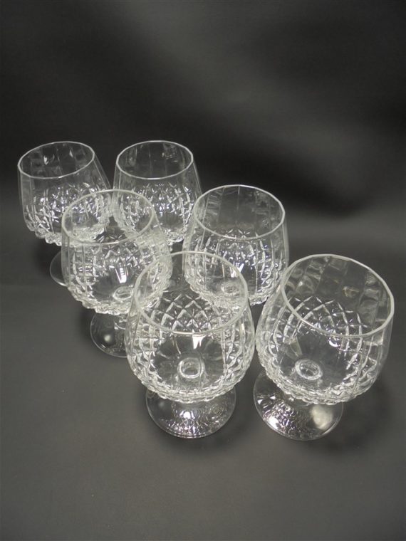 6 verres a cognac en cristal