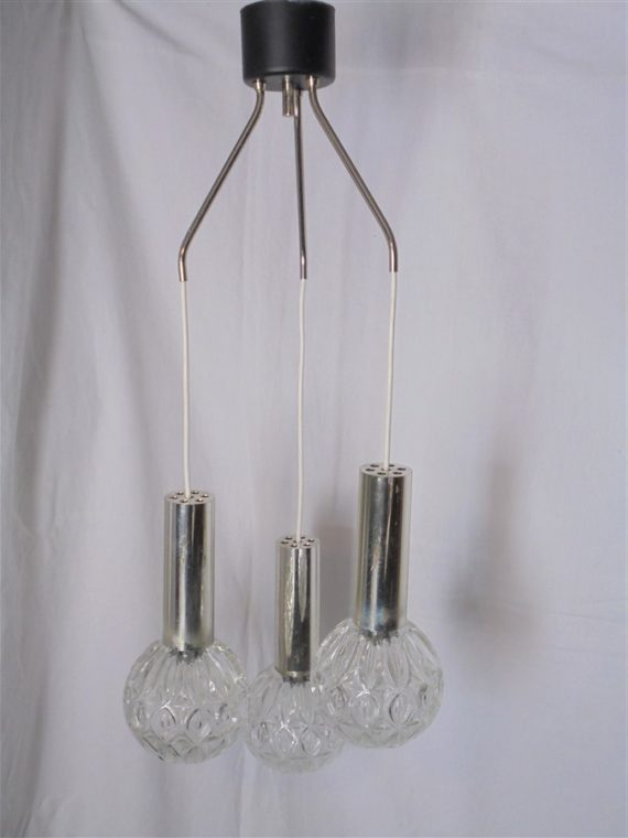 suspension vintage 3 globes en cascade