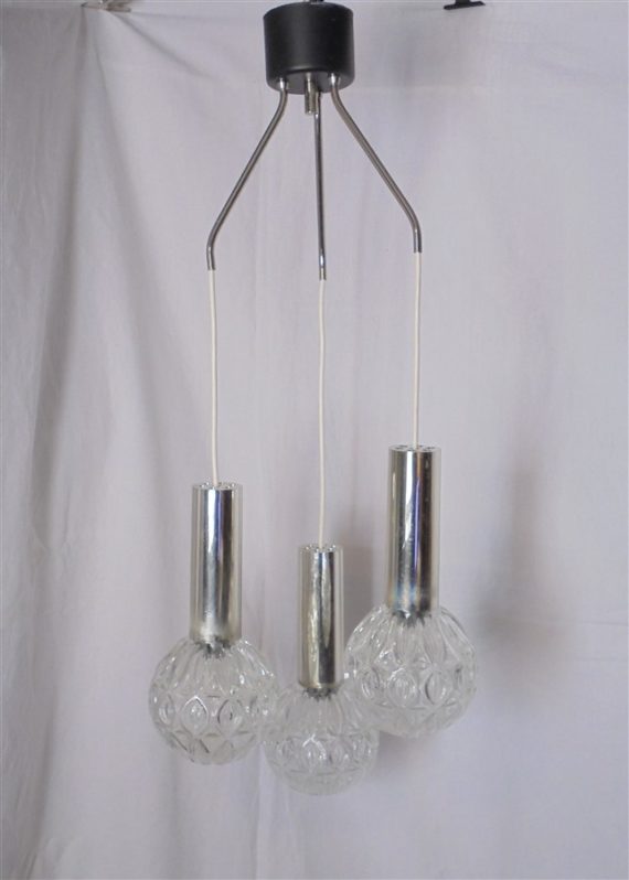 suspension vintage 3 globes en cascade