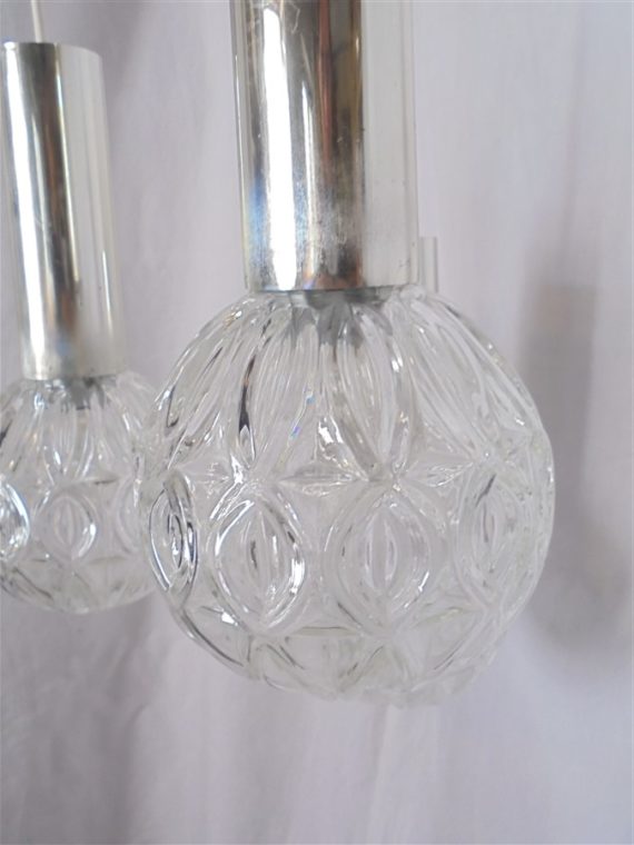 suspension vintage 3 globes en cascade