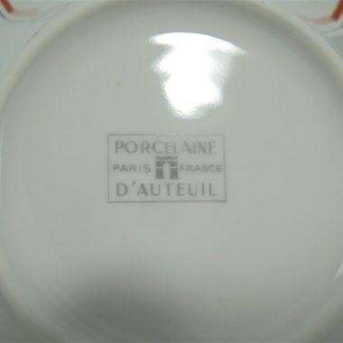 5 sous tasses porcelaine d auteuil