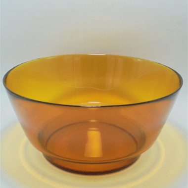 grand saladier en verre ambre