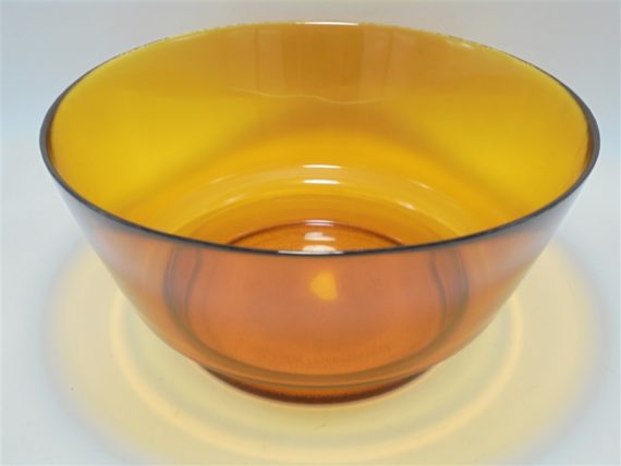 grand saladier en verre ambre