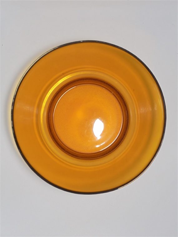 grand saladier en verre ambre