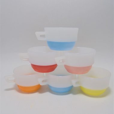 serie de 6 tasses colorees arcopal