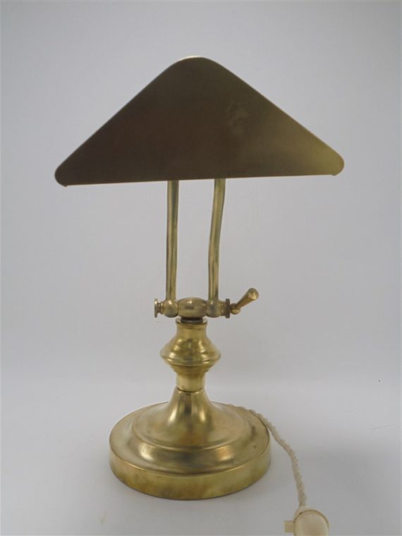 ancienne lampe de bureau en laiton brosse