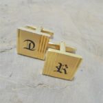 Boutons De Manchette Homme - 1 Paire, Lettres Anglaises En Métal Cuivre/Argenté, Pour Chemise Française