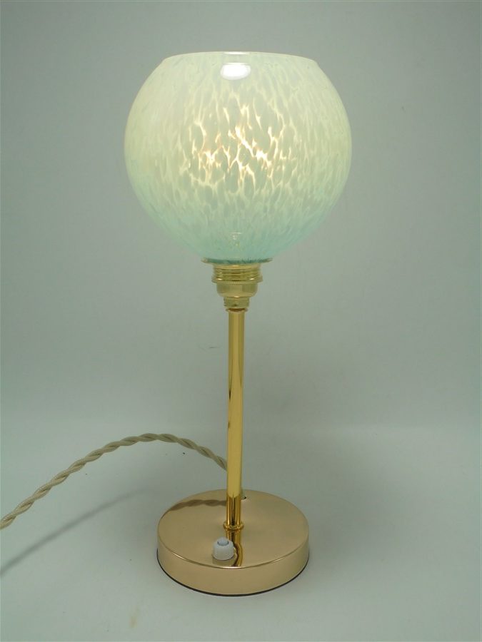 Lampe Abat Jour Verre Ancien