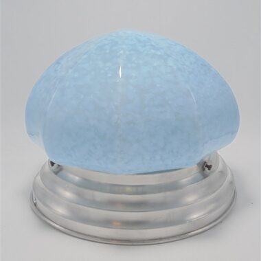 plafonnier art deco en verre mouchete bleu