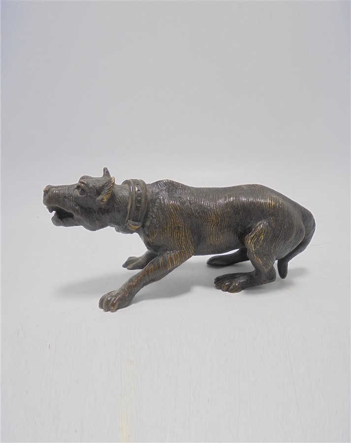 statuette chien en bronze