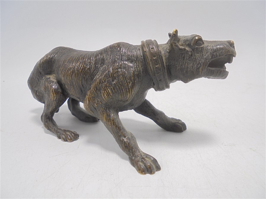 statuette chien en bronze