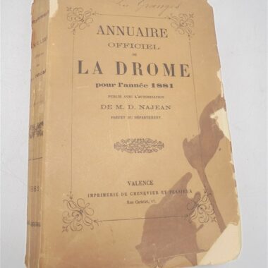 rare ancien livre annuaire officiel de la drome pour l annee 1881