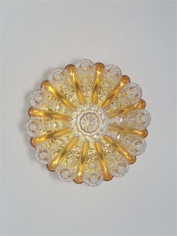 Plafonnier ou applique vintage verre or et transparent