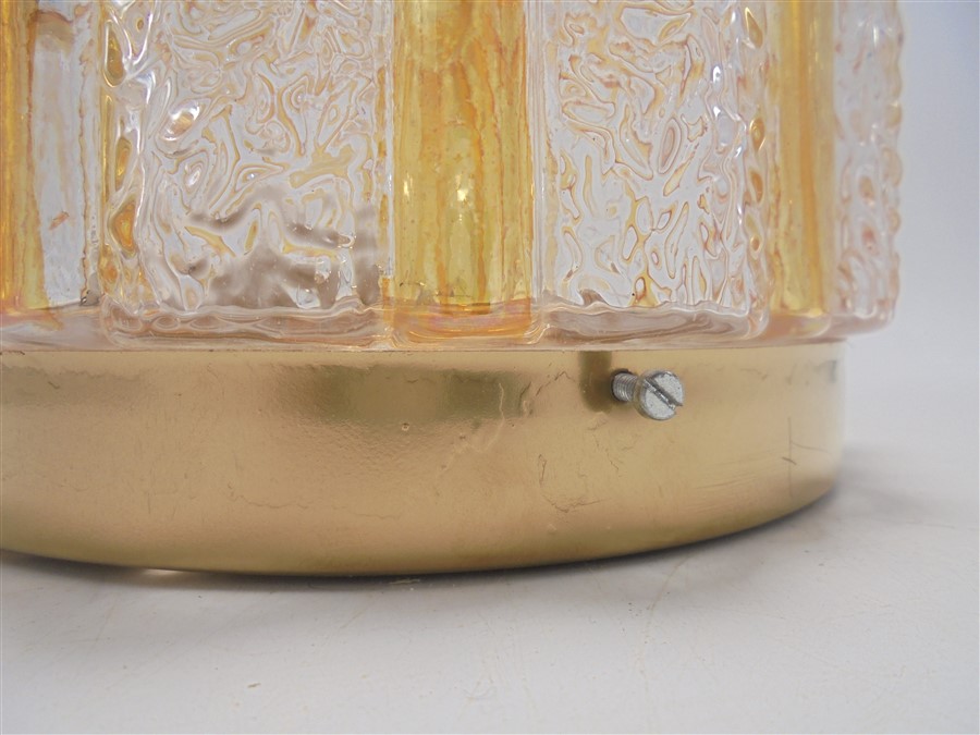 Plafonnier ou applique vintage verre or et transparent