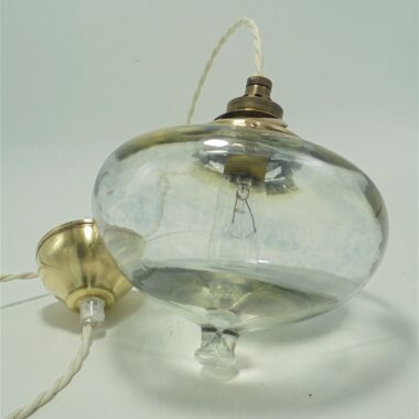petite suspension verre bleute