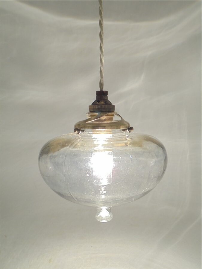 petite suspension verre bleute