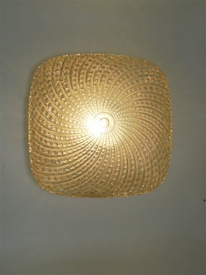plafonnier vintage verre or