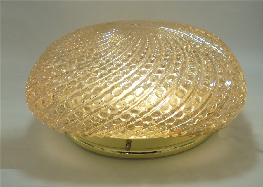 plafonnier vintage verre or