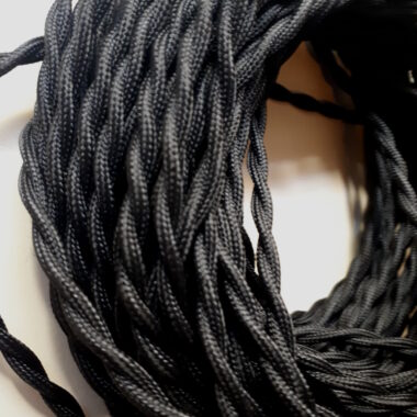 cable tissu torsade noir