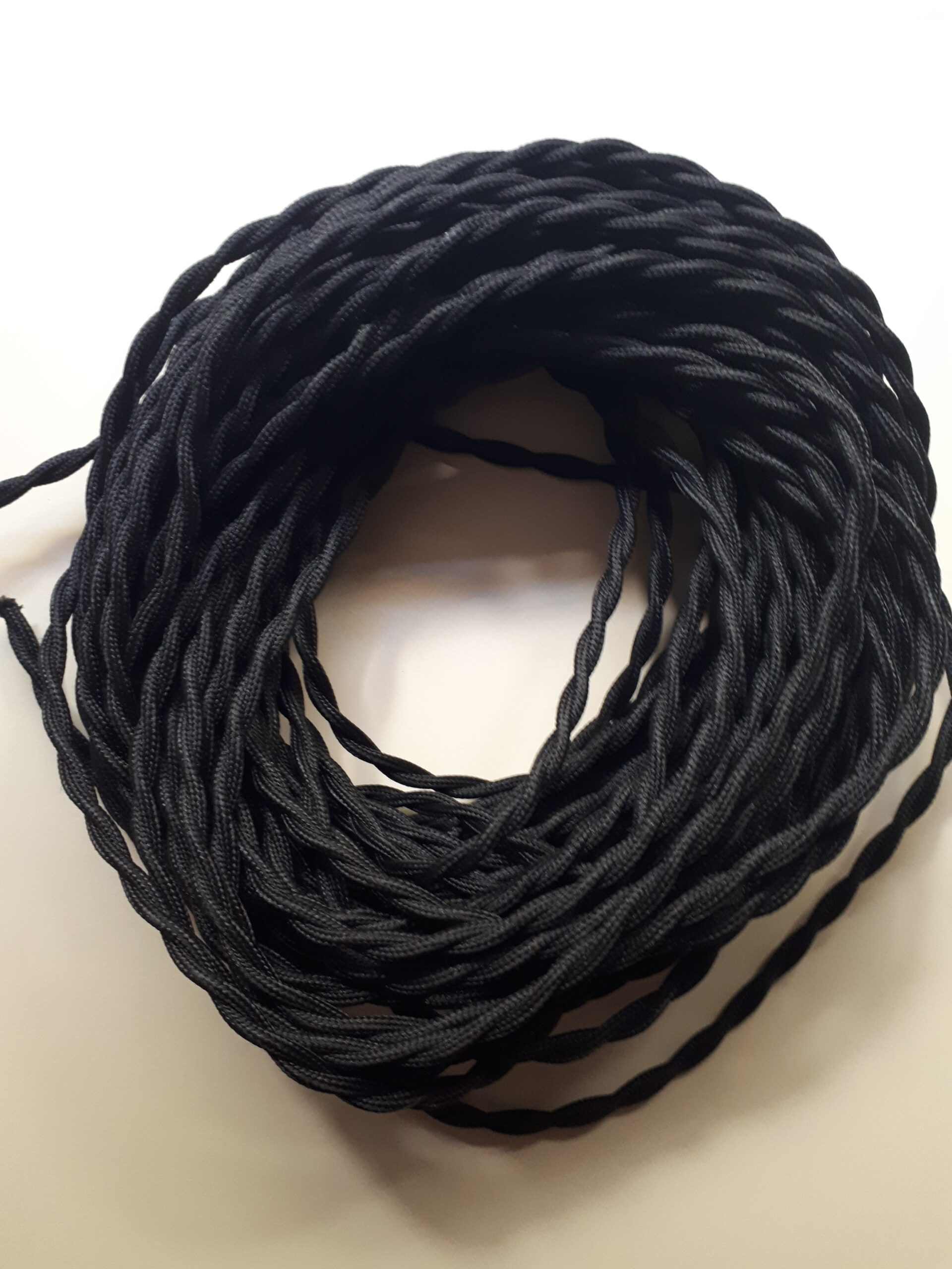 cable tissu torsade noir