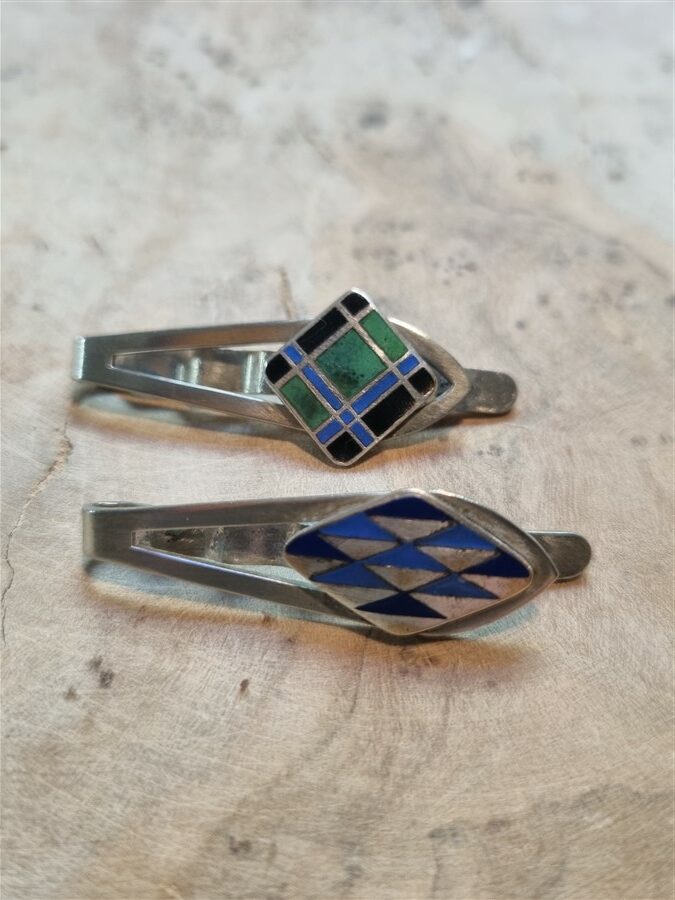Duo de pinces a cravate vintage
