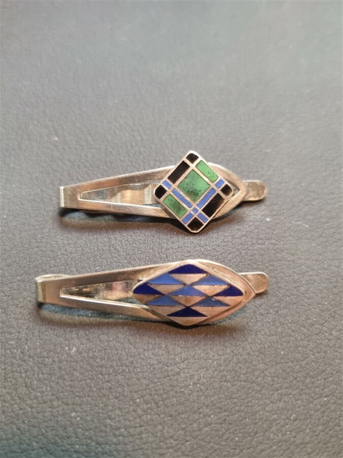 Duo de pinces a cravate vintage