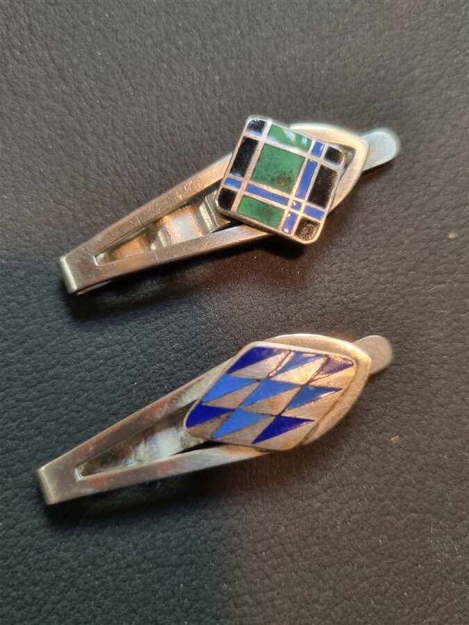 Duo de pinces a cravate vintage