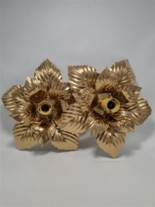paire d appliques fleurs dorees