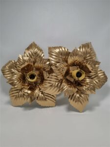paire d appliques fleurs dorees