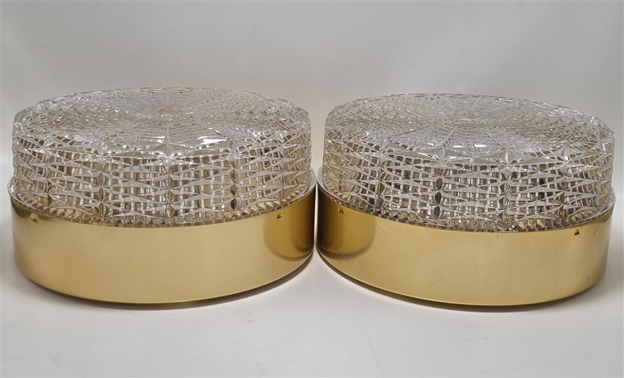 elegant plafonnier vintage verre et metal dore