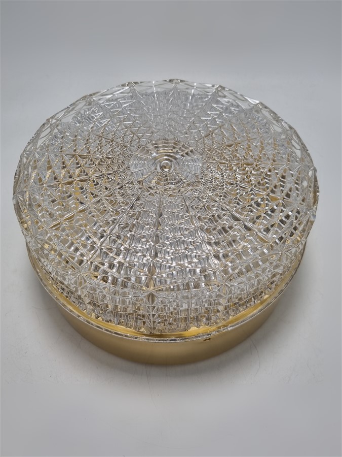 elegant plafonnier vintage verre et metal dore