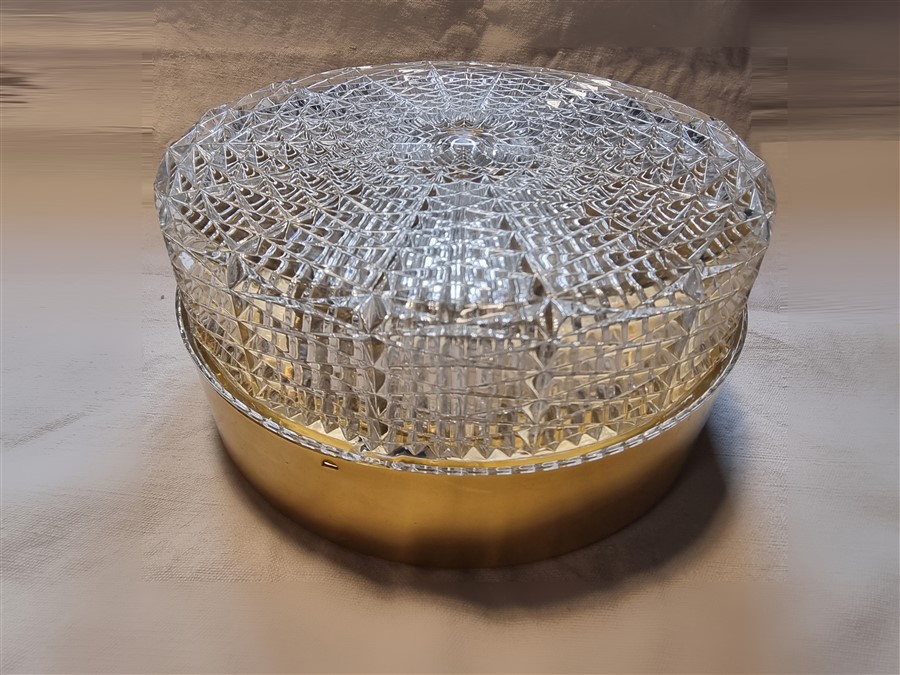 elegant plafonnier vintage verre et metal dore