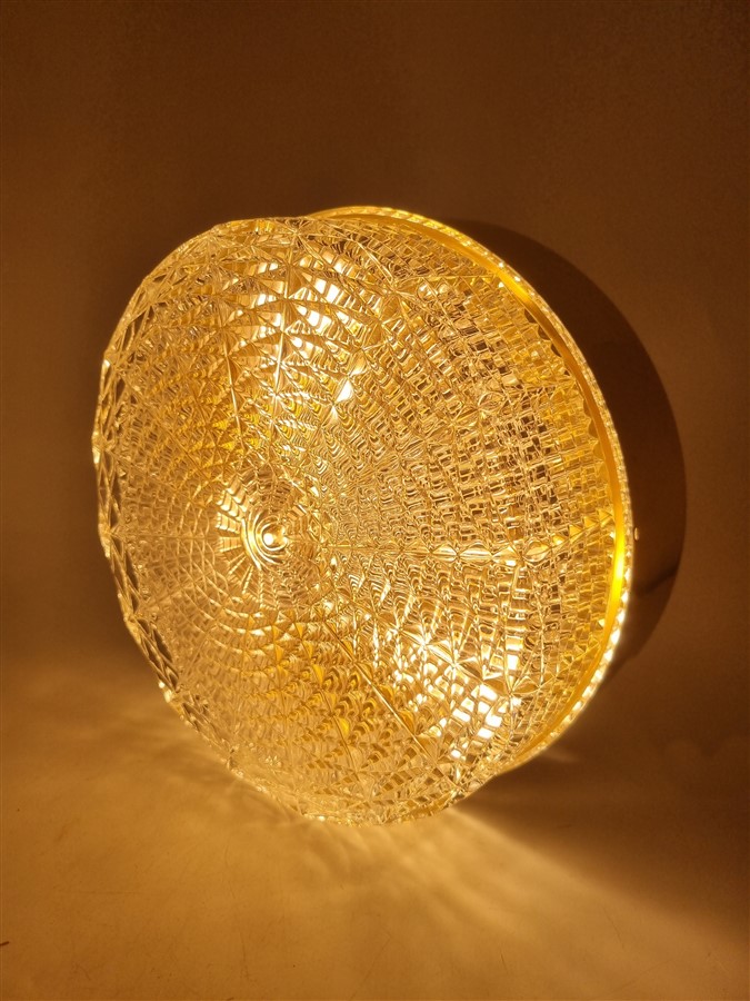 elegant plafonnier vintage verre et metal dore