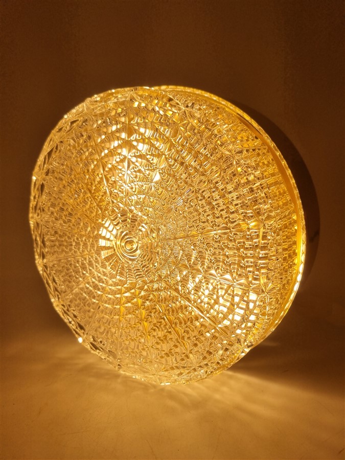 elegant plafonnier vintage verre et metal dore