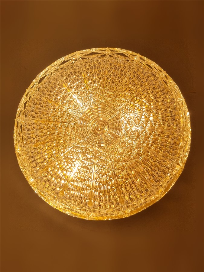 elegant plafonnier vintage verre et metal dore