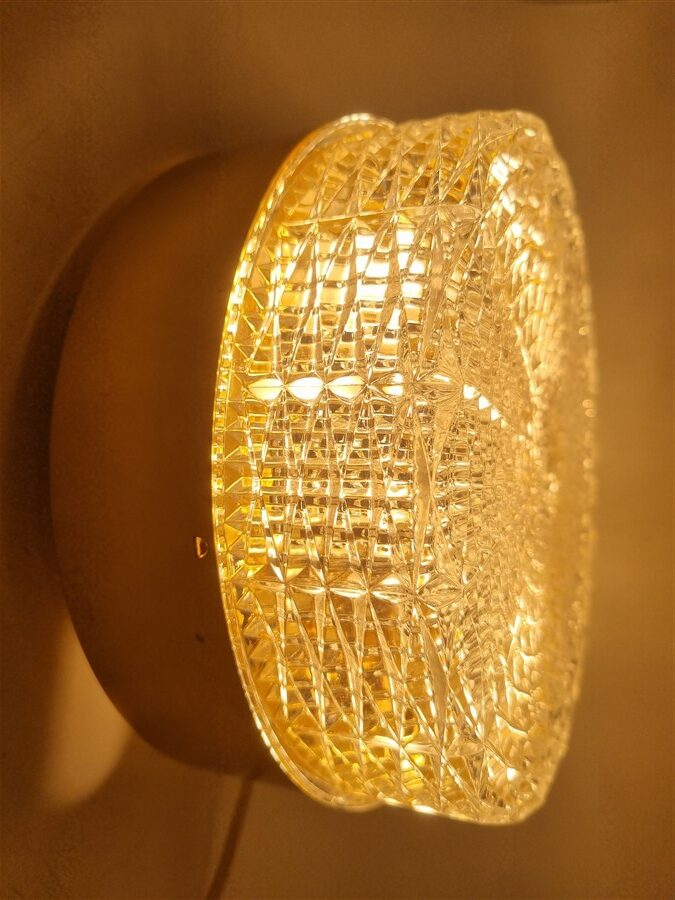 elegant plafonnier vintage verre et metal dore
