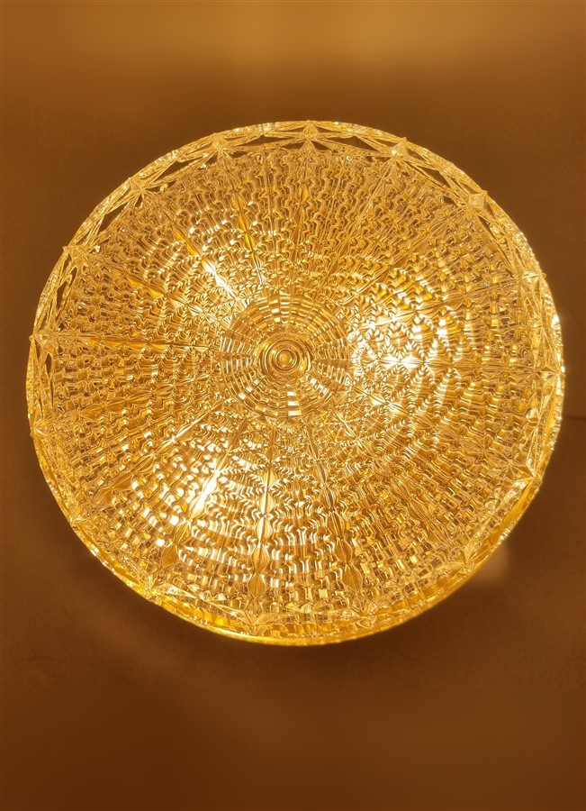 elegant plafonnier vintage verre et metal dore