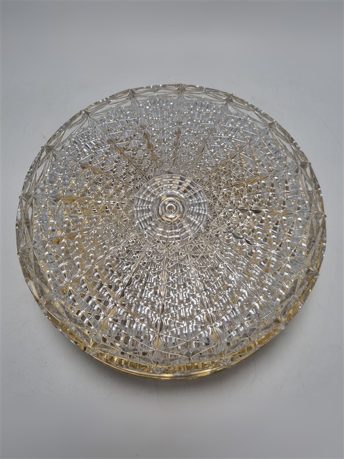 elegant plafonnier vintage verre et metal dore