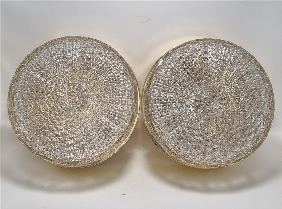 elegant plafonnier vintage verre et metal dore